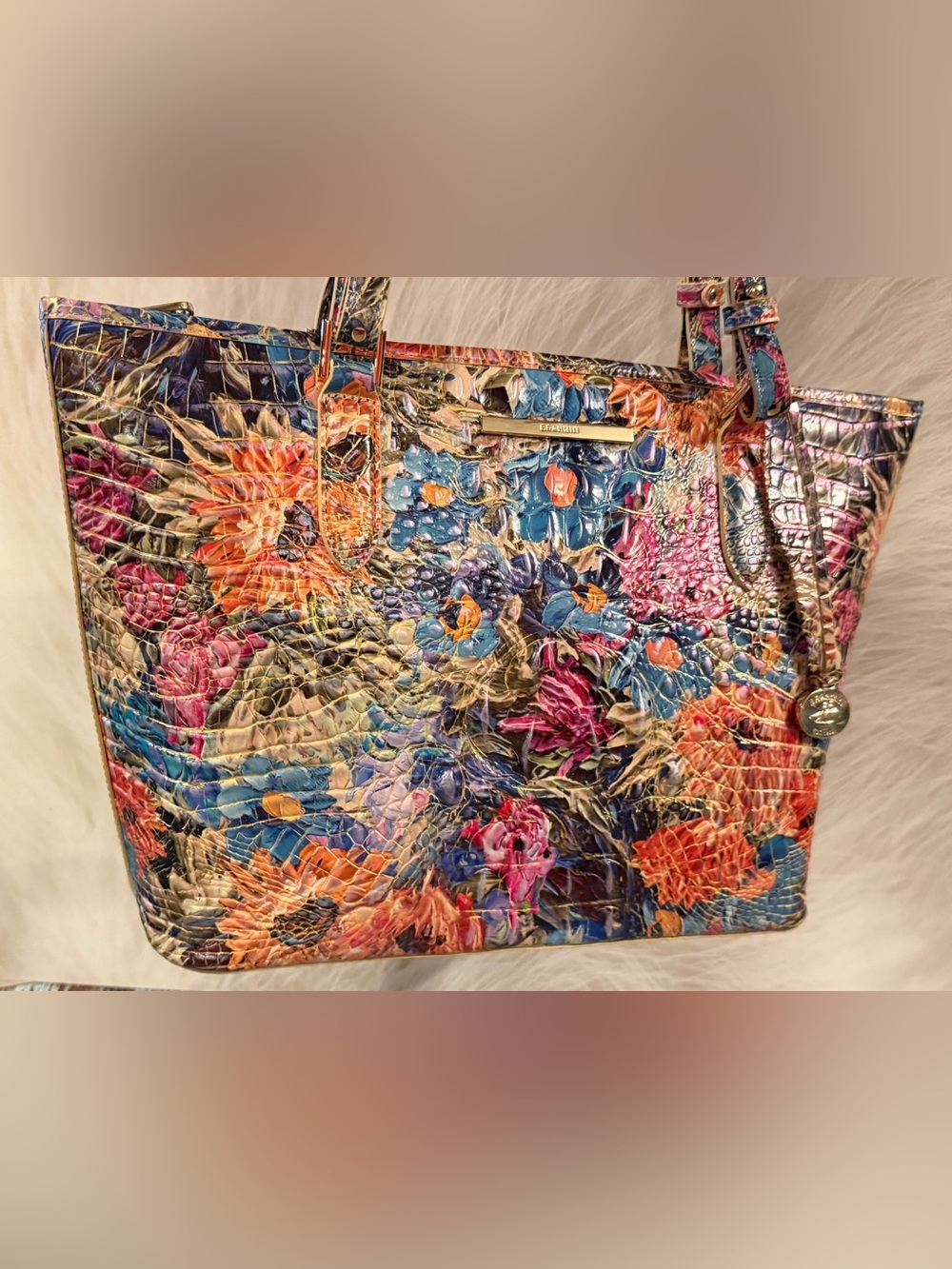 Brahmin Medium Asher Lasso Flowers Tote Melbourne Leather NWT PRICE FIRm - Picture 15 of 15